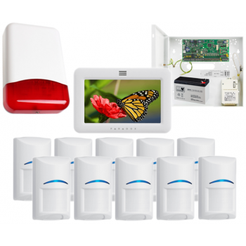 SYSTEM ALARMOWY PARADOX SPECTRA SP6000+ 10 CZUJEK Bosch TM50 BIAŁY TI700 IP150+